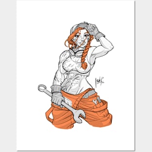 Mechanic pin-up Posters and Art